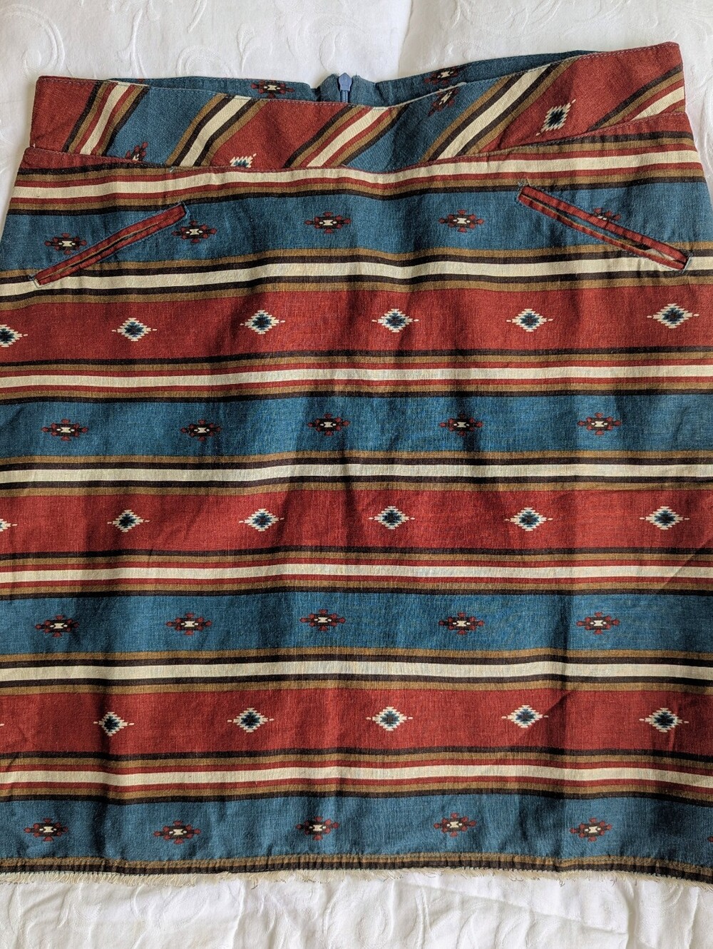 Ryan Michael Navajo Blanket Skirt Linen Blend Size 6